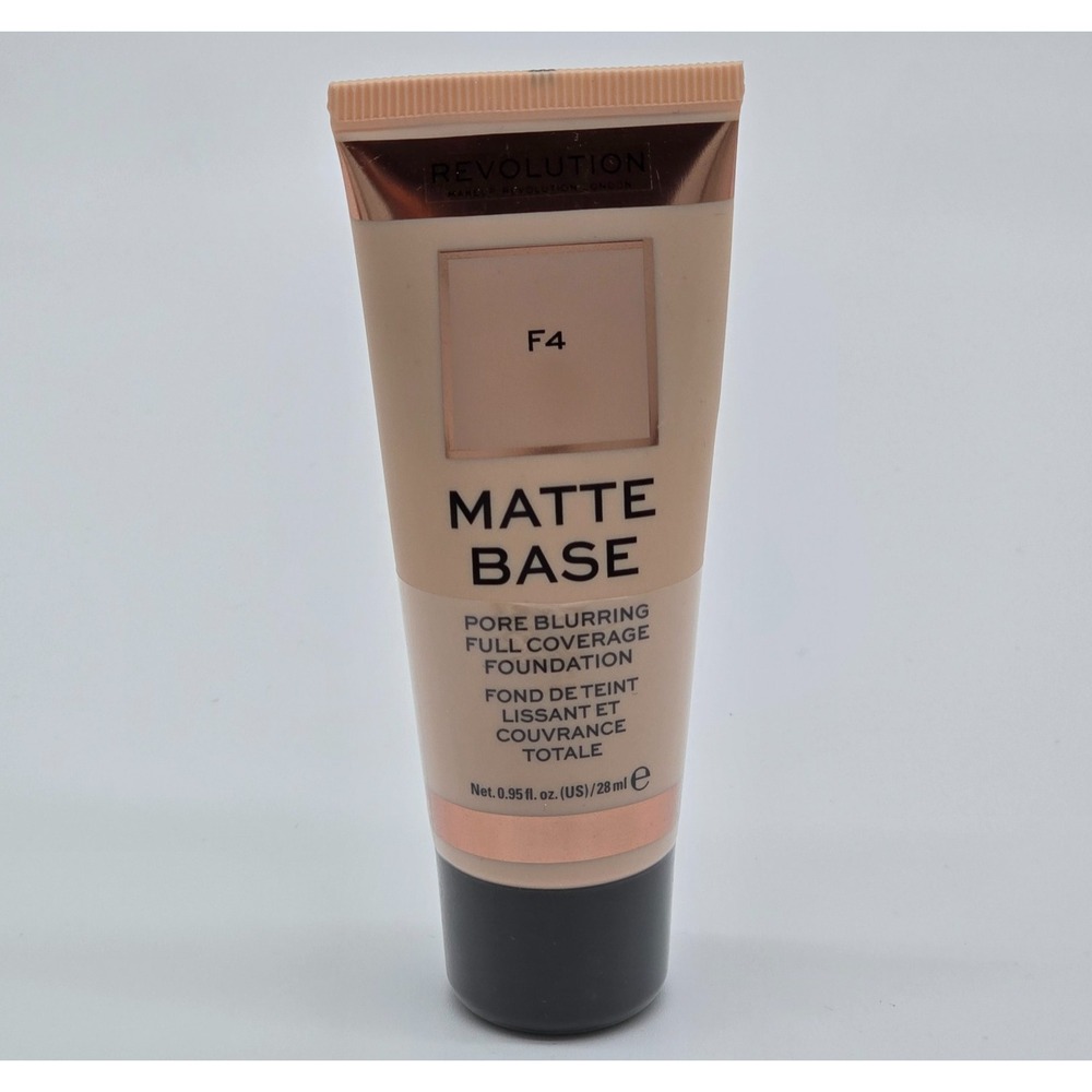 F4 Makeup Revolution Matte Base Foundation F4 Pore Blurring Full Coverage